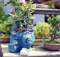 Garden Art Jeans Garden Decoration Flower Pot